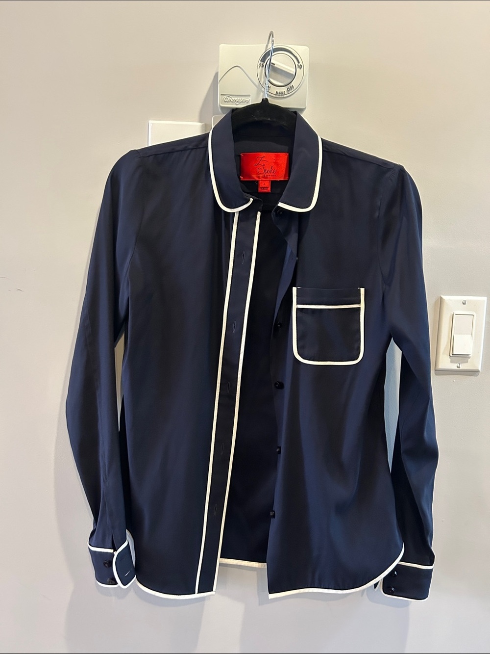 Zac Posen Spoke New York Trim Silk Button Up - Picture 2 of 8